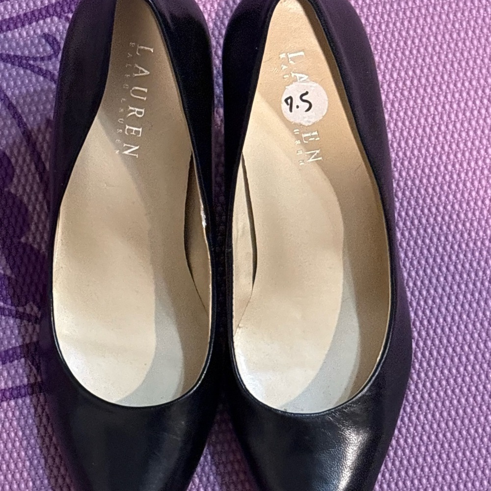 Ralph Lauren Black Leather Ballet Flats